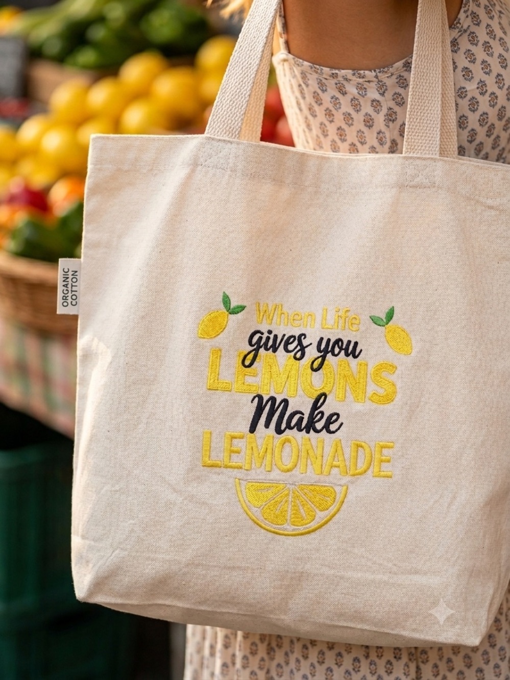Simply Stitched “Lemons” Tote. 20x16